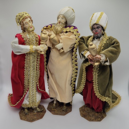 CHRISTMAS NATIVITY Vintage The 3 THREE WISE MEN KINGS Figures Figurine Doll Set - Picture 2 of 16