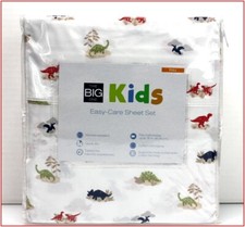 Big One DINOSAURS Sheet Set - 275 tc Cotton Blend 16" Deep - T-Rex Raptor - FULL