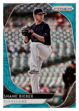 2020 Panini Prizm #36 Shane Bieber Teal Wave Prizm