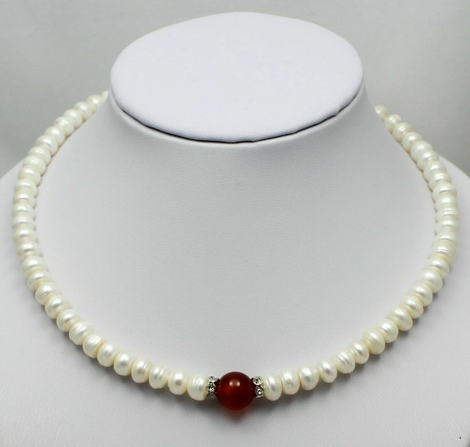 Zuchtperlen-Ketten,echte Süßwasser-Natur-Perlen-Halskette 1 Stück 47 cm lang Neu - Bild 2 von 3