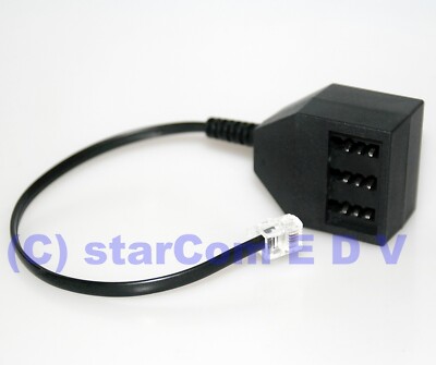 Telefon-Modular-Adapter RJ-11 6P4C > TAE NFN schwarz Buchse Dose Western-Stecker