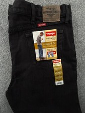 NWT Wrangler 5 Star Relaxed Fit Jeans Premium Denim Black Charcoal Wash 44x32