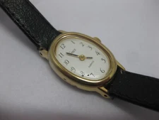 TIMEX Quartz Watch Us Virgin Islands T96 Black Leather Band Quartz Fresh Battery