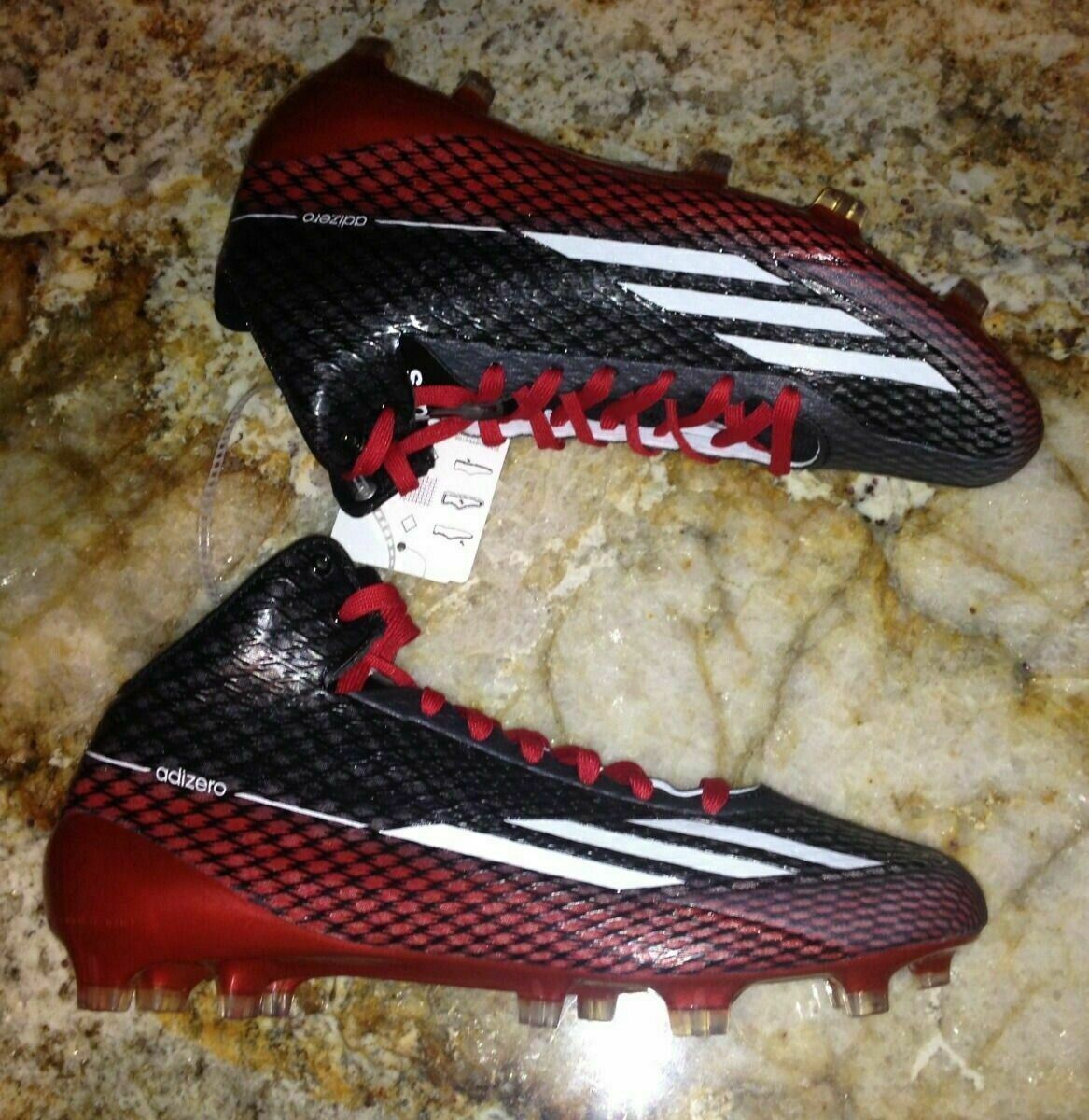 ADIDAS Adizero 5 Star 3.0 Mid Black Red Molded Football