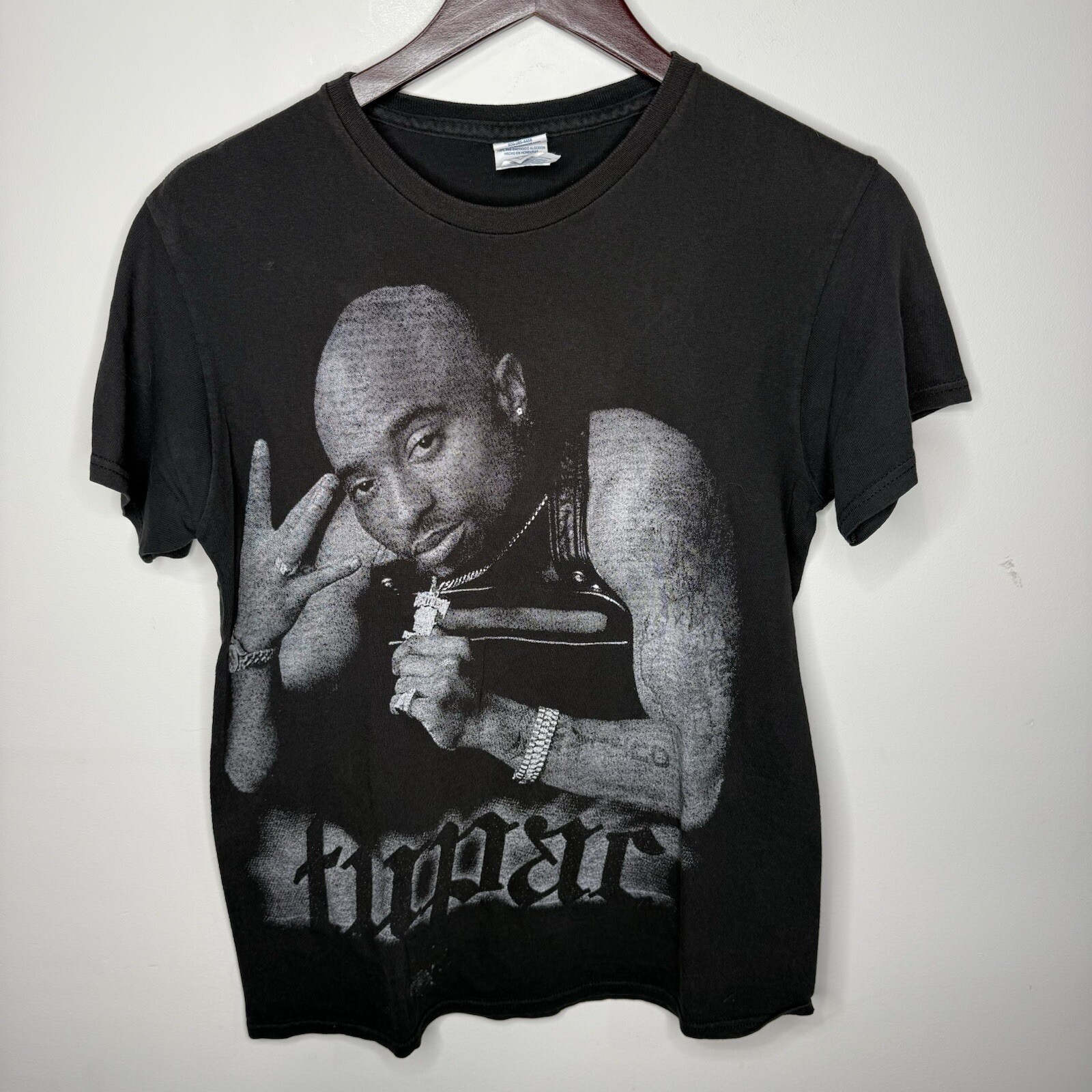 FILA T shirt vintage Tupac Shakur 2Pac Thug Life rap hip hop grande anni 90 musica braccio della morte S