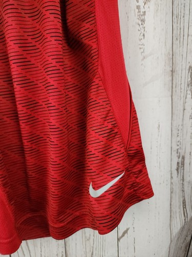 Nike Gym Jogging Shorts Red n Black Silver Logo Men's Size Medium Dri-Fit 🔥 - Picture 2 of 14