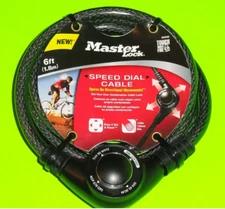 (1) Master Lock 8300D Cable Bike Lock 6 FT. Set Your Own Combination Speed Dial