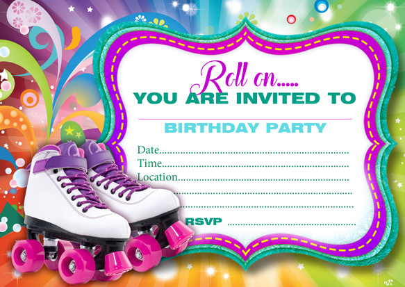 Boys Roller Skating Party Invitations