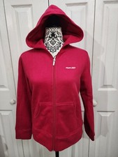 NWT Reebok RBK Essential Fit Dark Pink Full Zip Fleece Lined Hoodie Size Small