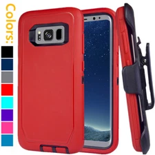 For Samsung Galaxy S8 / S8+Plus Shockproof Case Cover with Belt Clip & Screen