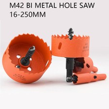 Bi metal Hole Saw 16-250mm Drill Bit Arbor Pilot Hole Saw Metal Wood Plastic M42