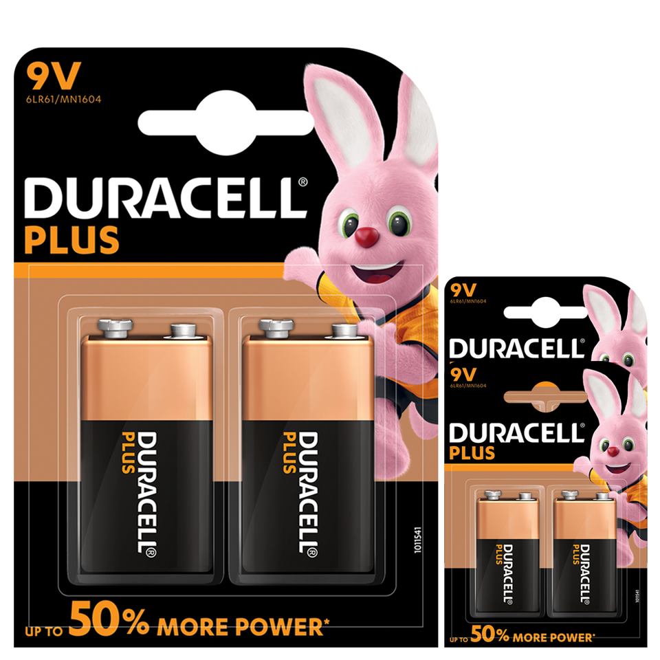 Batterie Alcaline Duracell Plus 9V – Modèle PP3 6LR61, Pour Détecteur De Fumée Et Appareils
