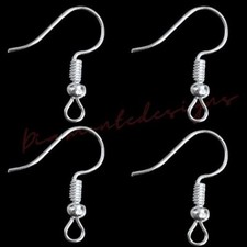 100 x 18mm Silver Plated Earring Fish Hooks Lead & Nickel Free Jewellery A119