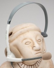 XBOX 360 MICROSOFT WHITE WIRED MIC HEADSET VOLUME MUTE ORIGINAL OEM AUTHENTIC