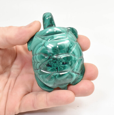 3.11'' POLISHED MALACHITE TURTLE Animal Carving  Congo CM44