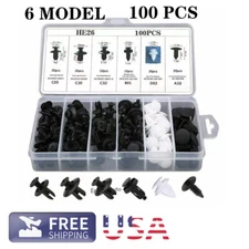 Car Rivets Fastener Fender Push Pin Trim 100Pcs Auto  Bumper Clips Retainer