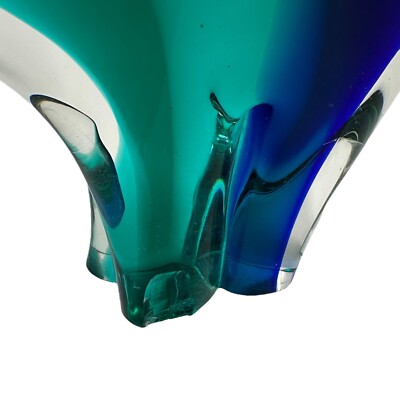 Vintage 90s V. Nason & C Murano Italy Glass Polar Bear Royal Blue