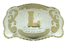 Initial L Letter Belt Buckles Cowgirl Western Cowboy New Men Women Fashion Rodeo
