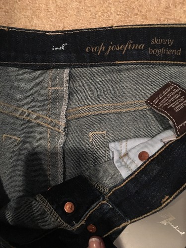 7 For All Mankind Josefina Skinny Bf Crop Jeans Talla 30-(Fits Like A 29")-NWT - Imagen 4 de 6