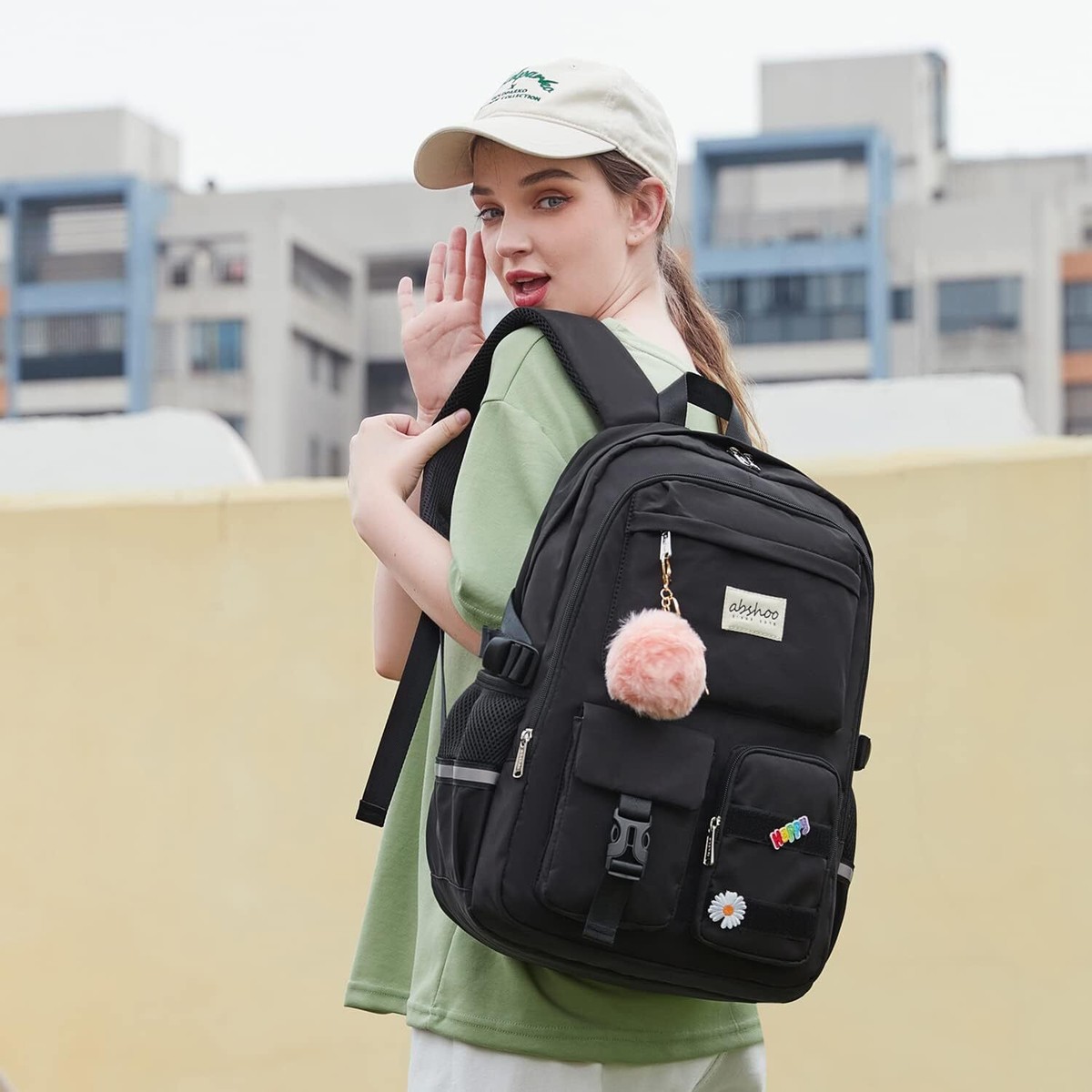 abshoo Big Student Laptop Backpack For College Women Middle High School  Black | eBay