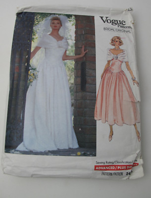 Vogue Sewing Pattern Bridal Original 2425 Size 6-8-10 (A)