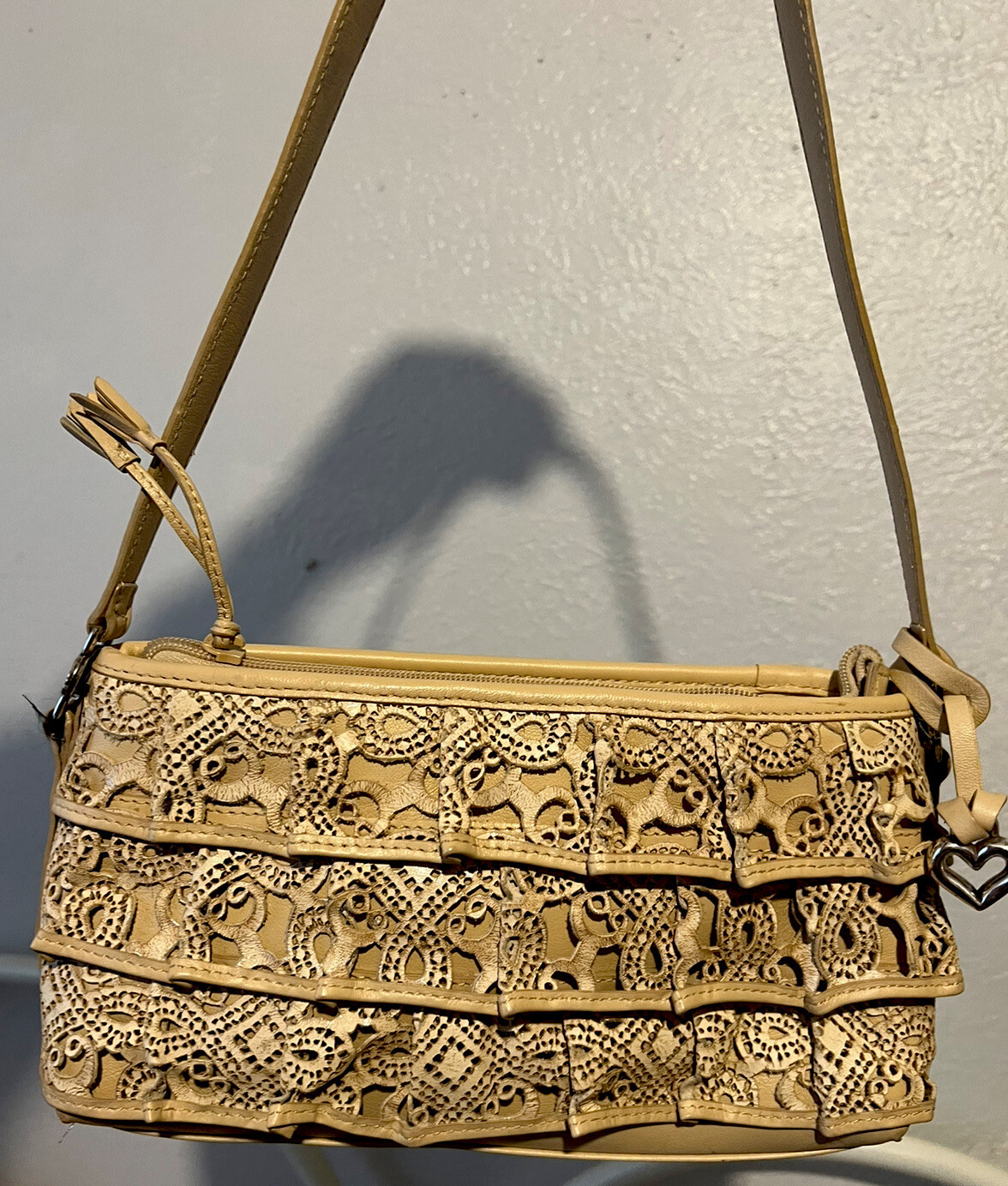 PONY Borsa a mano Brighton LACE stile Bruxelles * pelle a strati arruffata NO COPIA uso!