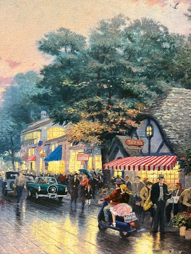 RARE - 1998 THOMAS KINKADE CARMEL: DELORES STREET" # 1 / 980 - Canvas w/COA - Picture 5 of 12