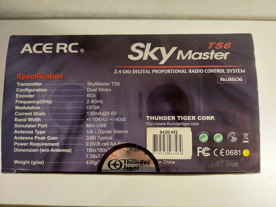 Thunder Tiger RC Accessory ACE SkyMaster TS6 2.4GHZ 6CH Transmitter 8606-M2R6 - Image 2 of 4