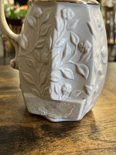 1983 JIM BEAM REGAL CHINA CREAM IVORY FLORAL PITCHER KENTUCKY BOURBON DECANTER - Picture 5 of 7
