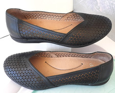 Dansko Neely Perforated Black Leather Flats Slip On Casual Shoes Wo's 38 NICE