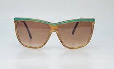Vintage Sanford Hutton USA Colors In Optics 70 GT Sunglasses Square Green Italy