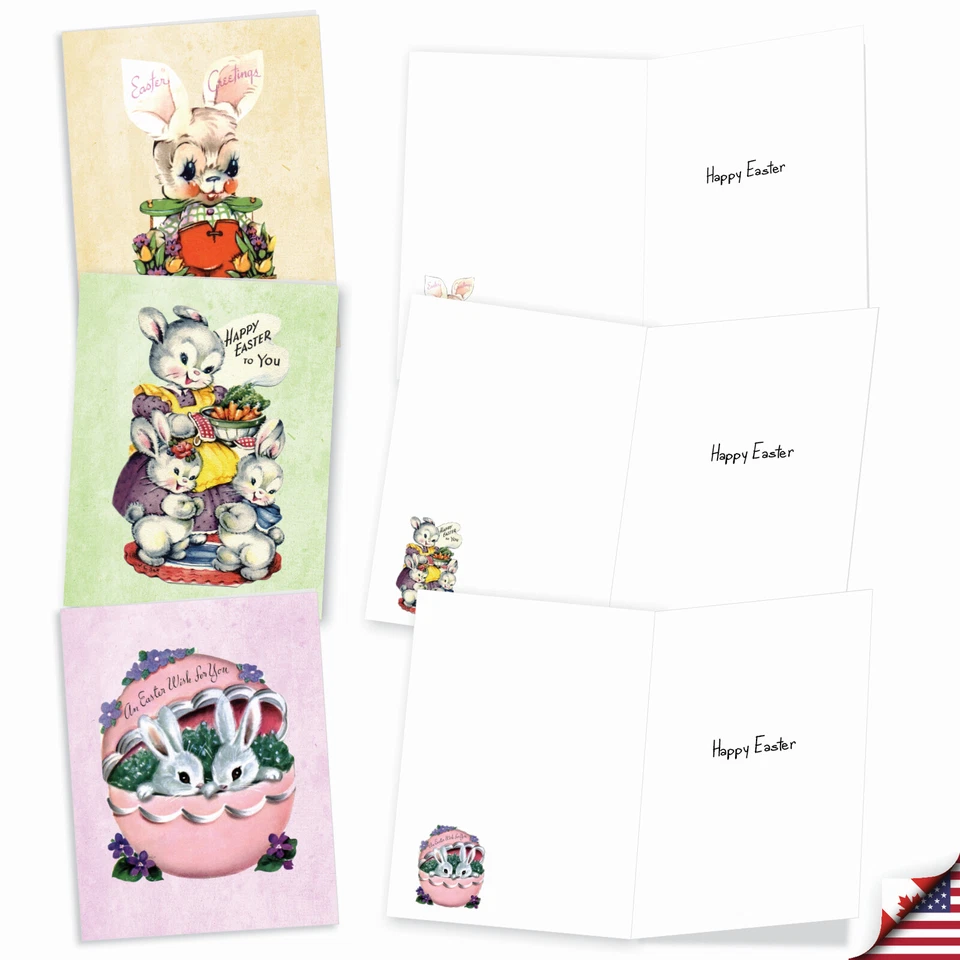 20 Assorted Easter Notes w/ Envelopes (10 Designs, 2 Each) Vintage Spring Kids - Image 3 of 4