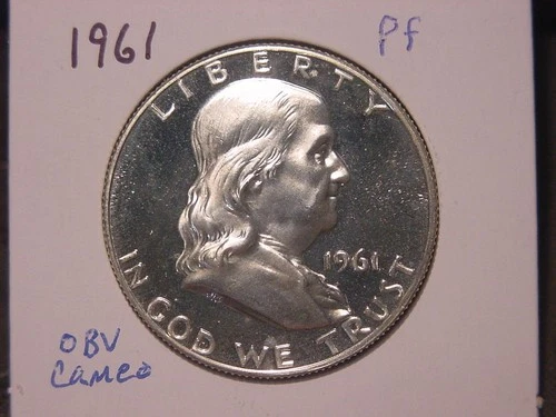 1961 FRANKLIN HALF PROOF OBV CAMEO WHITE COLOR NICE LUSTER POPULAR BETTER DATE