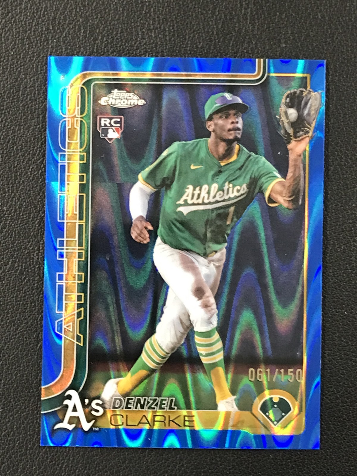 2025 Topps Chrome Update #USC15 Denzel Clarke Blue RayWave Refractor /150
