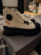 Palladium White/Black Canvas Lace-Up Ankle Co...