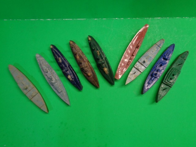 Vintage Hard plastic ship, boats lot of 9 different types in