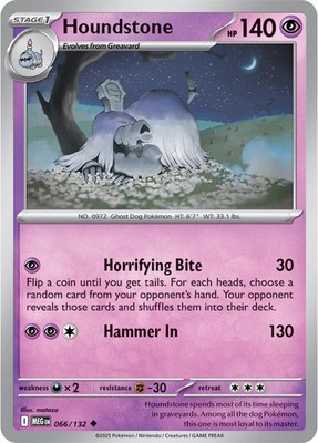 POKEMON MEGA EVOLUTION HOUNDSTONE 066/132 NM/Mint PACK FRESH