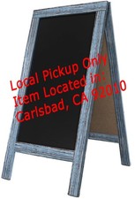 Tektrum Vintage Wood Magnetic Sidewalk Chalkboard Sign Board 20"x40"-Rustic Blue