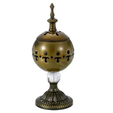 Incense Holder, 18.5 x 7.7cm Round Incense Burner, Bronze
