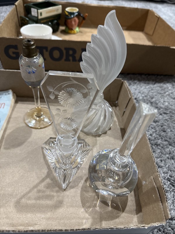 Lot Of 4 Vintage Perfume Bottles - See Photos For Condition