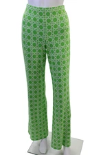 Trina Turk Women Green Geometric Zip Pants Size 8