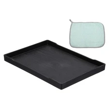 11.7 x 8.5 Inch Plastic Serving Tray, 1 Pcs Reusable Fast Food Tray, Black