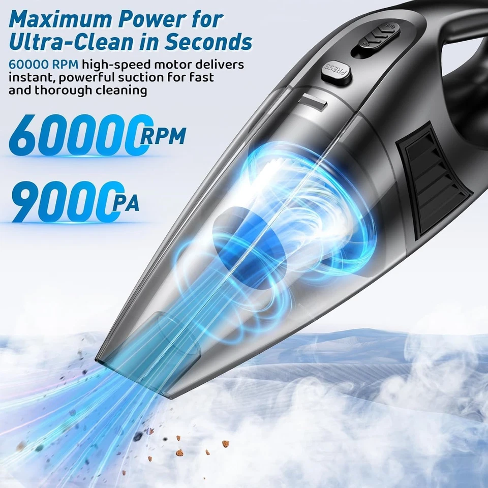 Handstaubsauger kabellos 120W Akku leicht wiederaufladbar mit Filter - Bild 4 von 4