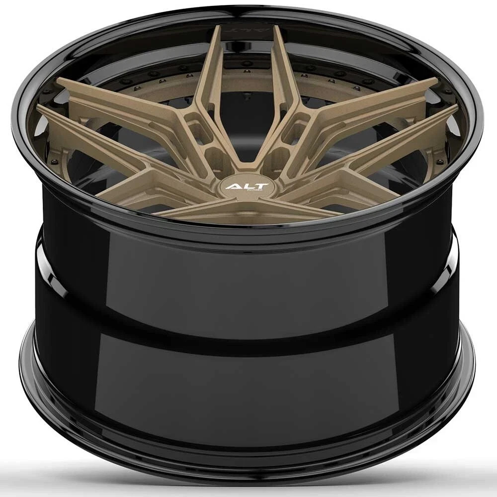 20"/20" ALT DL-18 Forged Black w/ Gloss Bronze Wheels for Audi R8 Gen 1