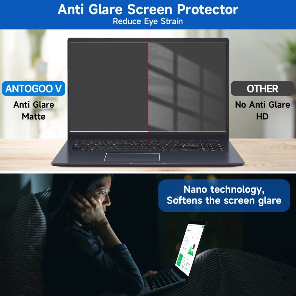 15.6 Inch Laptop Blue Light Screen Protector, Anti-Scratch, Anti-Glare, 2 Pack - Image 3 of 4