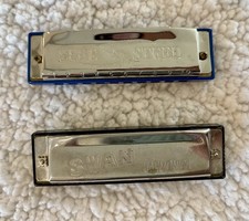 Harmonica Bushman Blue Steel, bonus vintage  swan  harmonica