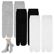 Women Tabi Socks Split Two Toe Japanese Flip Flop Socks 3 Pairs Cotton