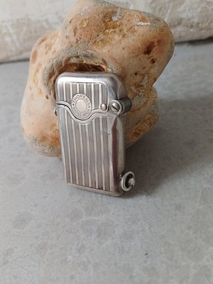 ALTES VINTAGE FEUERZEUG PETROL LIGHTER FEUERZEUG ACCENDINO Thorens Silver Rare ++