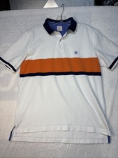 Mens Brooks Brothers Performance Series Short Sleeve Polo Shirt Size Med White