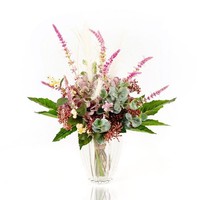 Artplants Deko Herbststrauß Keona, Violett-Rosa, 50Cm, Ø40Cm